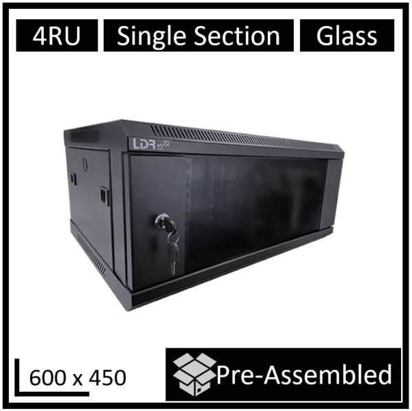 LDR Assembled 4U Wall Mount Cabinet (600mm x 450mm)