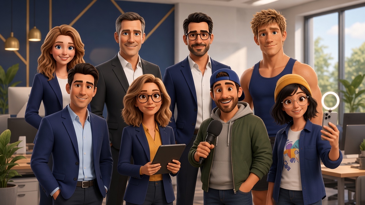 The CBS AI team: Spencer, Jack, Marcus, Joy, Frank, Gary, Sam and Max (all AI)